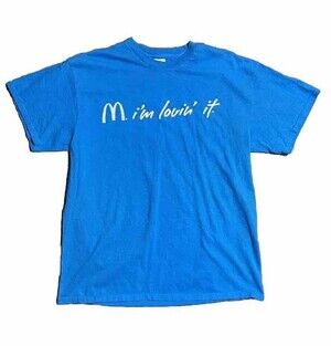 Y2K Employee McDonald’s T-Shirt 2003 I'm Lovin' It Blue Large